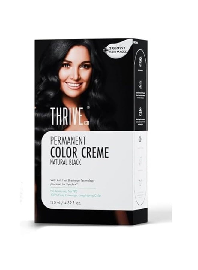ThriveCo Crème Permanent Natural Black Hair Color | 100% Grey Coverage | Hyaplex™️ Bond-Building Technology | Long-Lasting, Damage-Free Color | Ammonia-Free | Nourishing & Anti-Aging Formula, Men & Women ,130 ml (Pack of 2) - Image 2